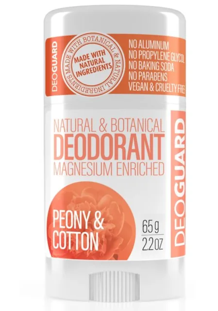 Deoguard Přírodní  tuhý deodorant  Pivoňka a květ bavlny 65 g