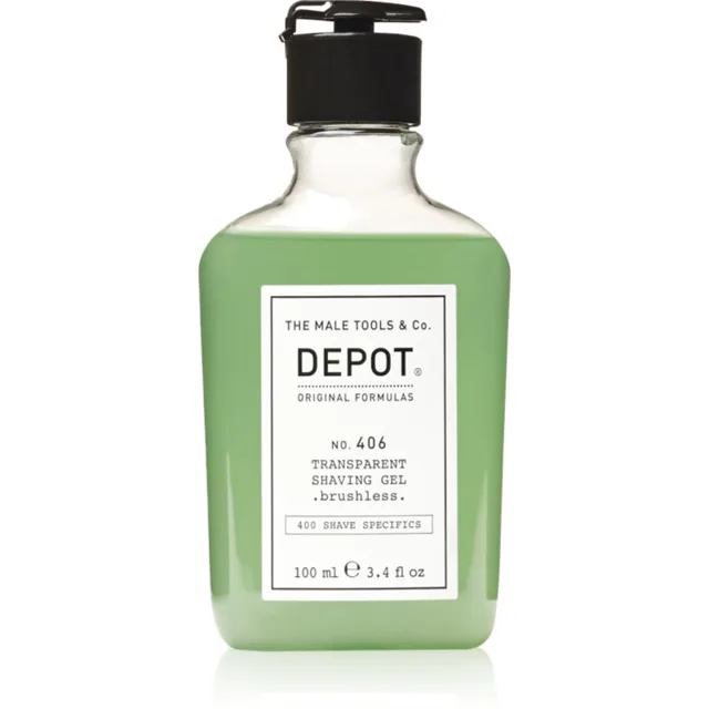 DEPOT 400 SHAVE SPECIFICS NO. 406 TRANSPARENT SHAVING GEL .brushless. gel na holení brushless 100 ml