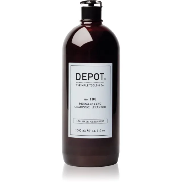 DEPOT NO. 108 DETOXIFYING CHARCOAL SHAMPOO čisticí detoxikační šampon pro všechny typy vlasů 1000 ml