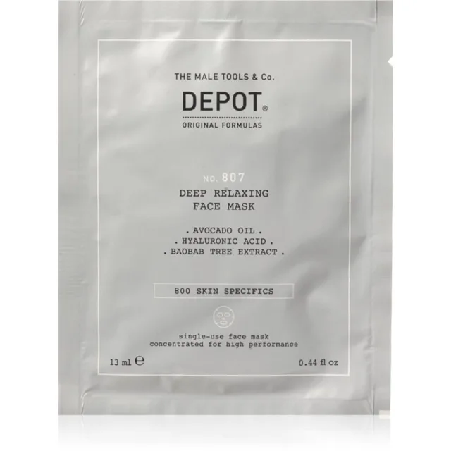 DEPOT NO. 807 RELAXING FACE MASK zklidňující a hydratační maska pro muže 12x13 ml