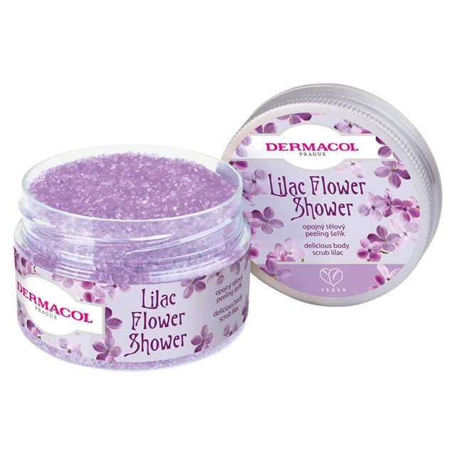 DERMACOL Flower Care tělový peeling šeřík 200 g