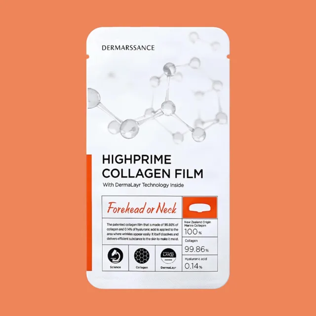 DERMARSSANCE - Highprime Collagen Flim Forehead or Neck - Highprime kolagen pro zpevnění krku nebo čela - 5 ks
