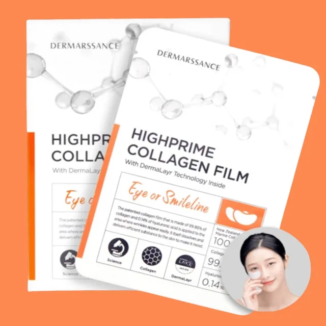 DERMARSSANCE - Highprime Collagen Flimmere or Smilelines - Highprime kolagenová maska proti mimickým vráskám - 5 ks
