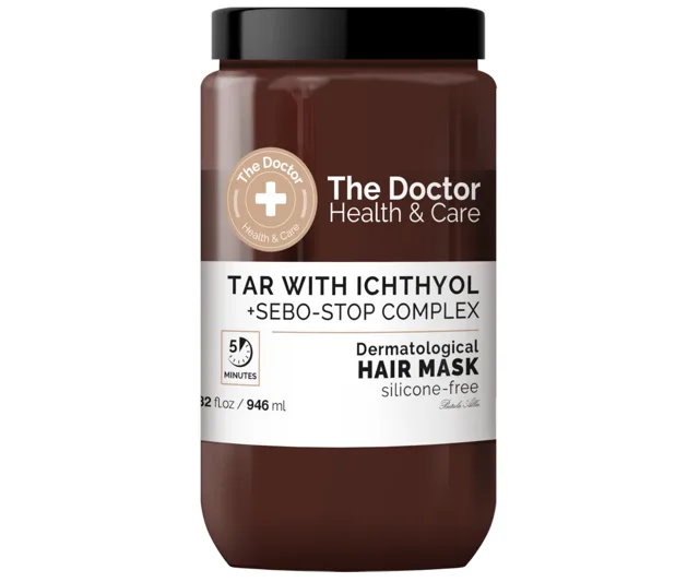 Dermatologická maska na vlasy proti nadměrné tvorbě mazu The Doctor Tar with Ichthyol - 946 ml + dárek zdarma