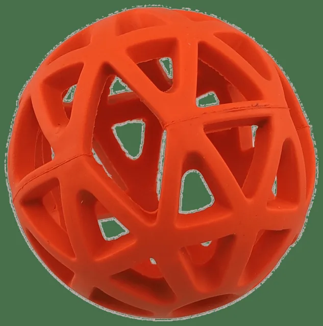 Děrovaný míček Dog Fantasy oranžový 7cm