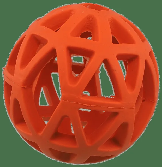 Děrovaný míček Dog Fantasy oranžový 9cm