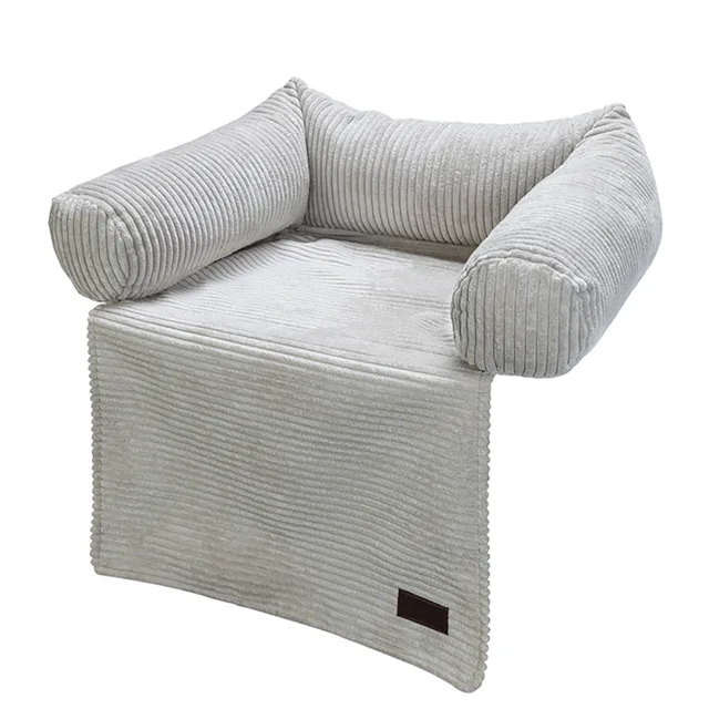 Designed by Lotte polštář na pohovku žebrovaný, světle šedý - délka cca 50 x šířka 45 x výška 13,5 cm