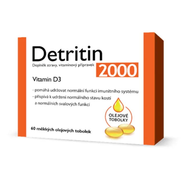 DETRITIN Vitamin D3 2000 IU 60 měkkých tobolek
