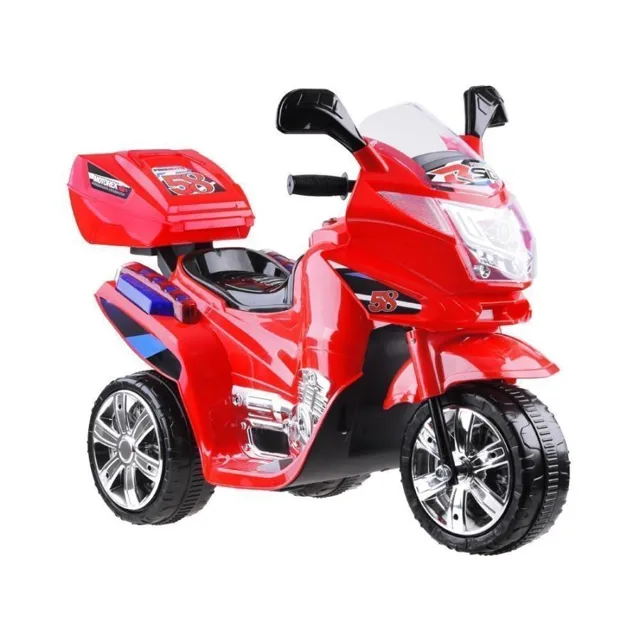 Dětská elektrická motorka červené barvy