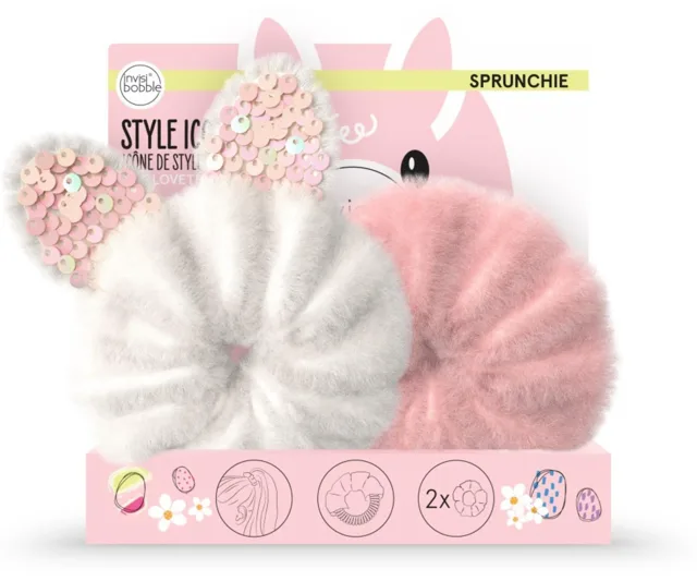 Dětské ozdobné spirálové gumičky Invisibobble Sprunchie Easter Cotton Candy - 2 ks + dárek zdarma
