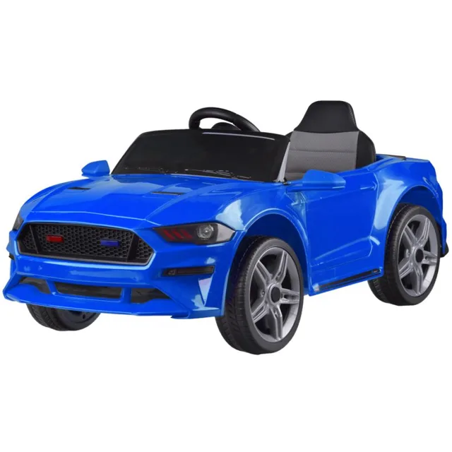 Dětský modrý kabriolet ve stylu mustangu