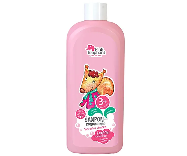 Dětský šampon 2v1 Pink Elephant Veverka Anička - 500 ml