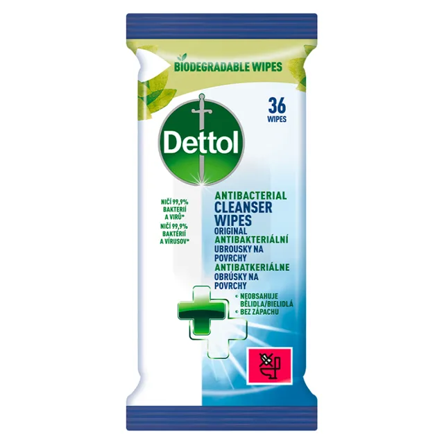 DETTOL Antibakteriální ubrousky na povrchy 36 ks