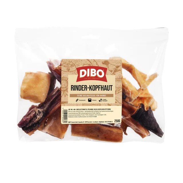 DIBO kůže z hovězí hlavy - 250 g