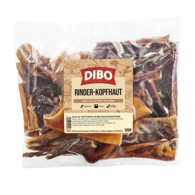 DIBO kůže z hovězí hlavy - 500 g