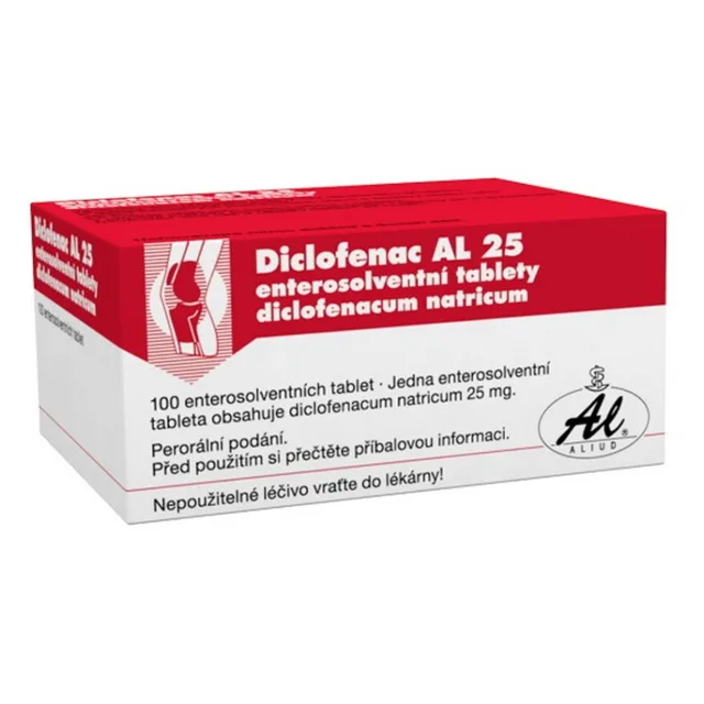 DICLOFENAC AL 25mg enterosolventní tablety 100 kusů