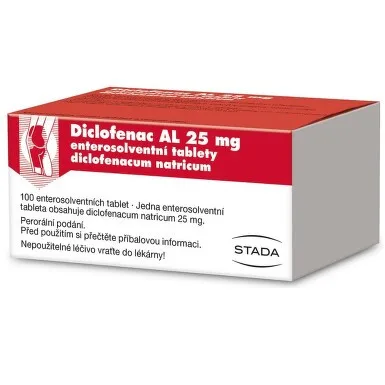 DICLOFENAC AL POR 25MG TBL ENT 100