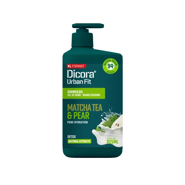 Dicora Urban Fit DETOX Matcha Tea & Pear sprchový gel čaj matcha & hruška 825 ml