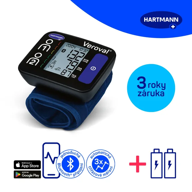 Digitální tlakoměr Veroval® compact + connect na zápěstí
