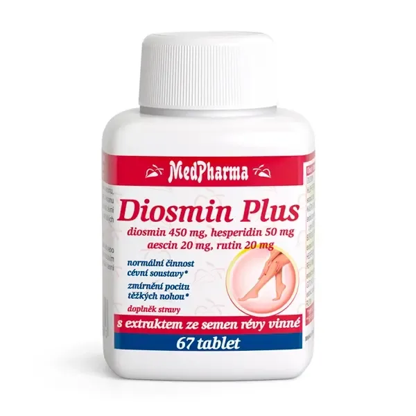 Diosmin plus podporuje normální činnost cévní soustavy 67 tablet