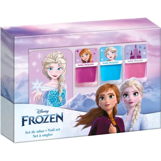 Disney Frozen Nail Set sada laků na nehty pro děti 3y+ Pink, Blue, Pink 3x4.5 ml