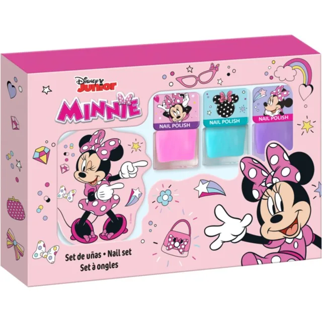 Disney Minnie Nail Set sada laků na nehty pro děti 3y+ Pink, Blue, Purple 3x4.5 ml