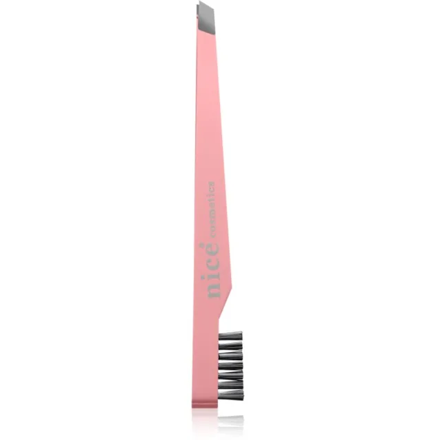 Diva & Nice Cosmetics Accessories pinzeta šikmá s kartáčkem Pink 1 ks