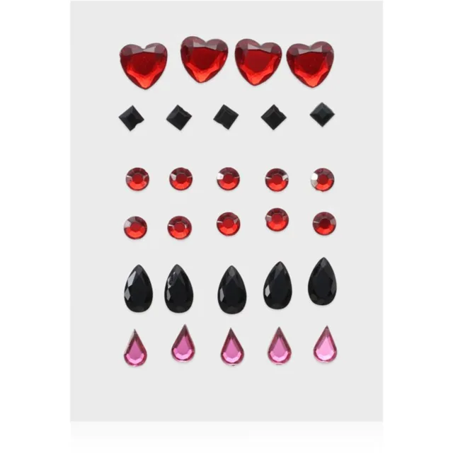 Diva & Nice Cosmetics Face Stones nálepky na obličej Black & Red 35 ks