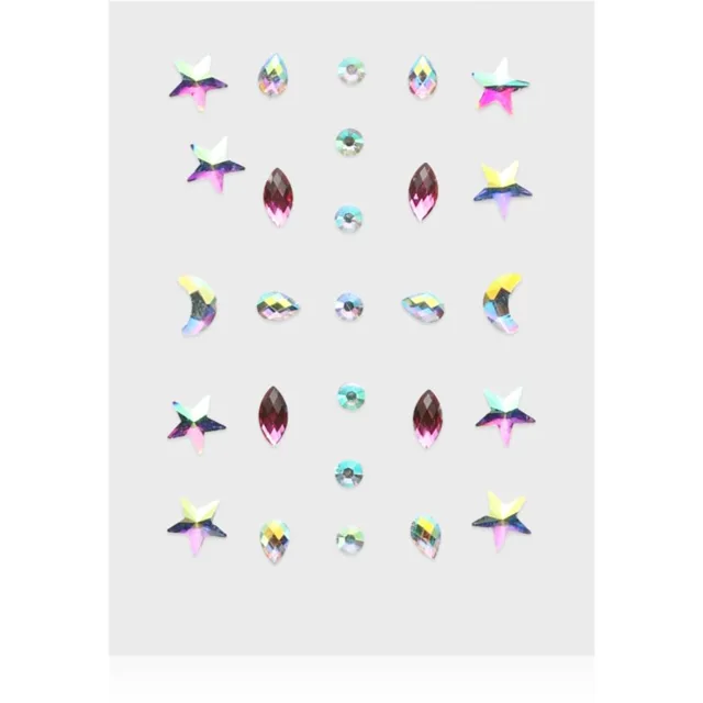 Diva & Nice Cosmetics Face Stones nálepky na obličej Pink Tears 35 ks