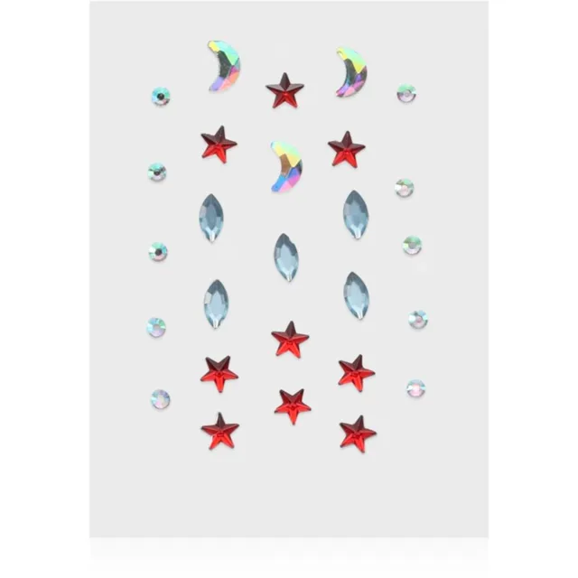 Diva & Nice Cosmetics Face Stones nálepky na obličej Red Stars 35 ks