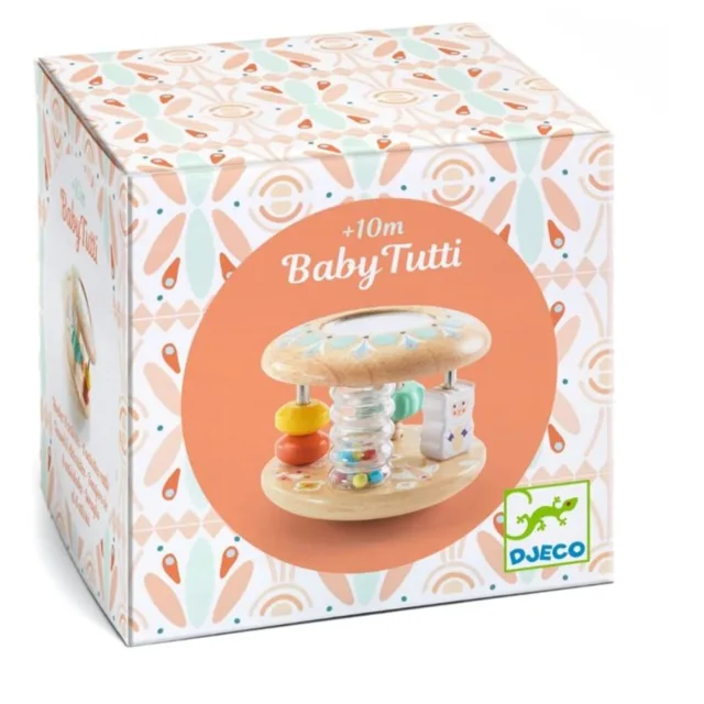DJECO Rattle Baby Tutti chrastítko ze dřeva 10m+ 1 ks