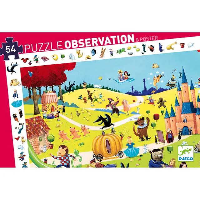 Djeco Vyhledávací puzzle Pohádky - 54 pcs