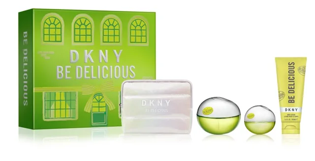 DKNY Be Delicious - EDP 100 ml + tělové mléko 100 ml + EDP 15 ml + kosmetická taška