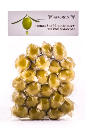 DMHERMES Zelené olivy s mandlí vakuované 150 g