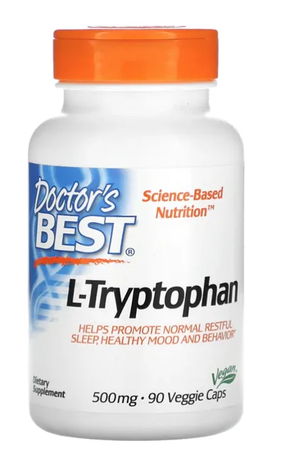 Doctor’s Best L-Tryptofan with TryptoPure, 500 mg, 90 rostlinných kapslí