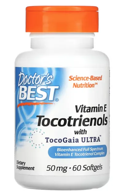 Doctor’s Best Vitamin E Tocotrienols, 50 mg, 60 softgelových kapslí