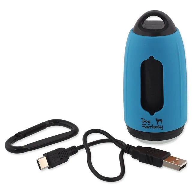 Dog Fantasy Baterka USB se sáčky na exkrementy modrá