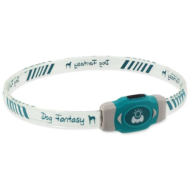 Dog Fantasy Obojek LED Svítící různobarevný nabíjecí M 50cm