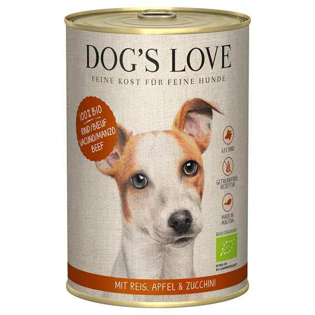Dog´s Love Bio 6 x 400 g - bio hovězí