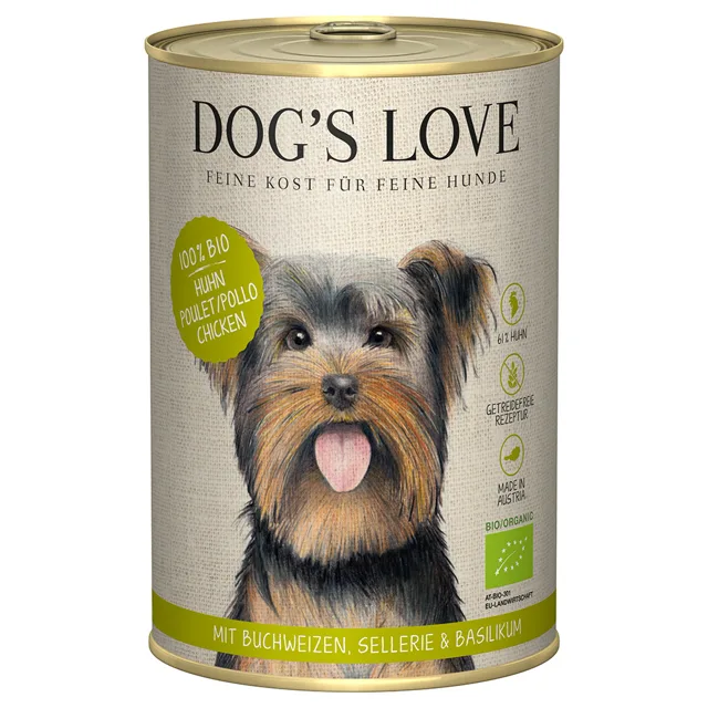 Dog´s Love Bio 6 x 400 g - bio kuřecí