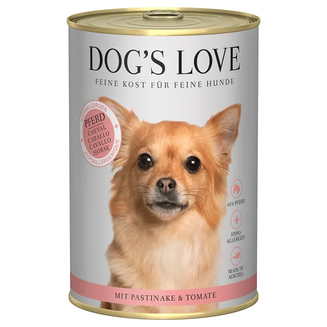 Dog´s Love Hypoallergenic 24 x 400 g – výhodné balení - koňské
