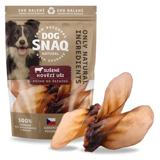DOG SNAQ Hovězí ucho sušené 3 ks