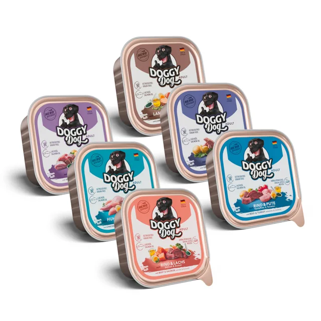 DOGGY Dog Adult 6 ks (6 x 150 g) - smíšené balení (6 druhů)