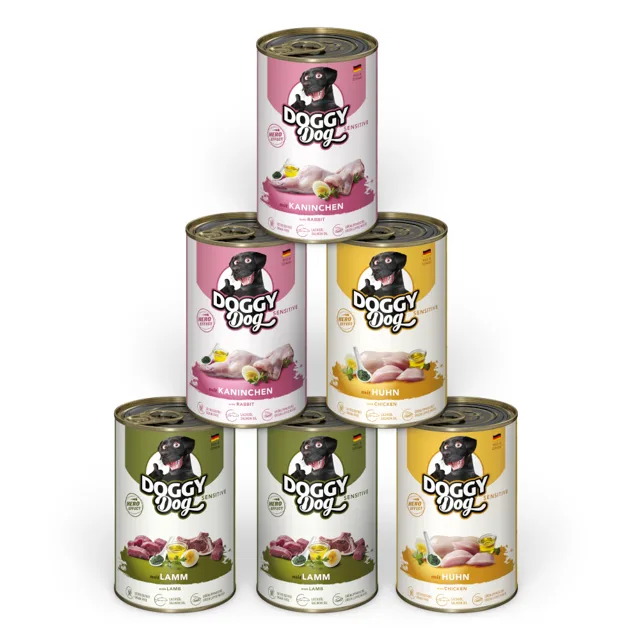 DOGGY Dog Adult 6 ks (6 x 400 g) - smíšené balení 1 (6 druhů)
