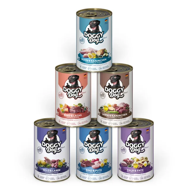 DOGGY Dog Adult 6 ks (6 x 400 g) - smíšené balení Sensitive (3 druhy)