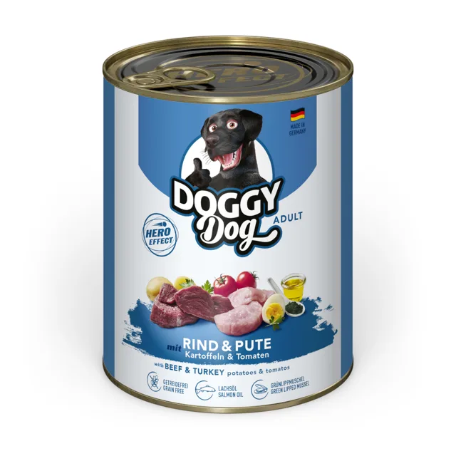DOGGY Dog Adult 6 ks (6 x 800 g) - telecí a kachna