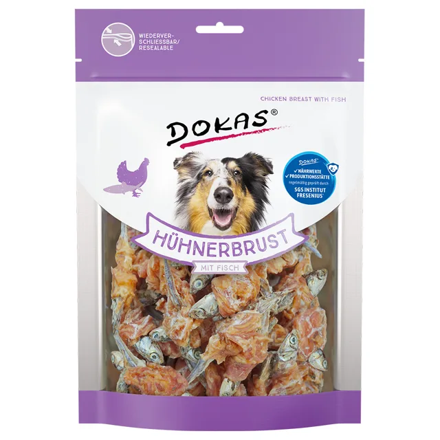Dokas pamlsek - kuřecí prsíčka s rybou - 2 x 220 g