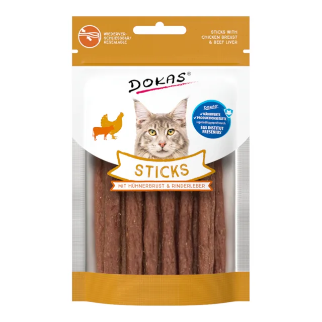 Dokas Sticks 30 g - s kuřecími prsy a hovězími játry