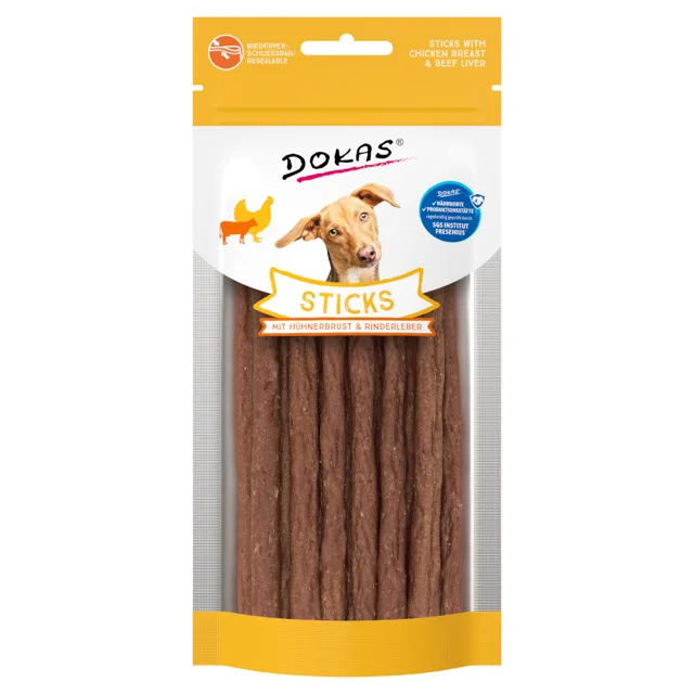 Dokas Sticks - s kuřecími prsy a hovězími játry (60 g)