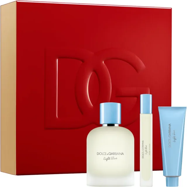 Dolce&Gabbana Light Blue Pour Homme EDT Trio Gift Set dárková sada pro muže